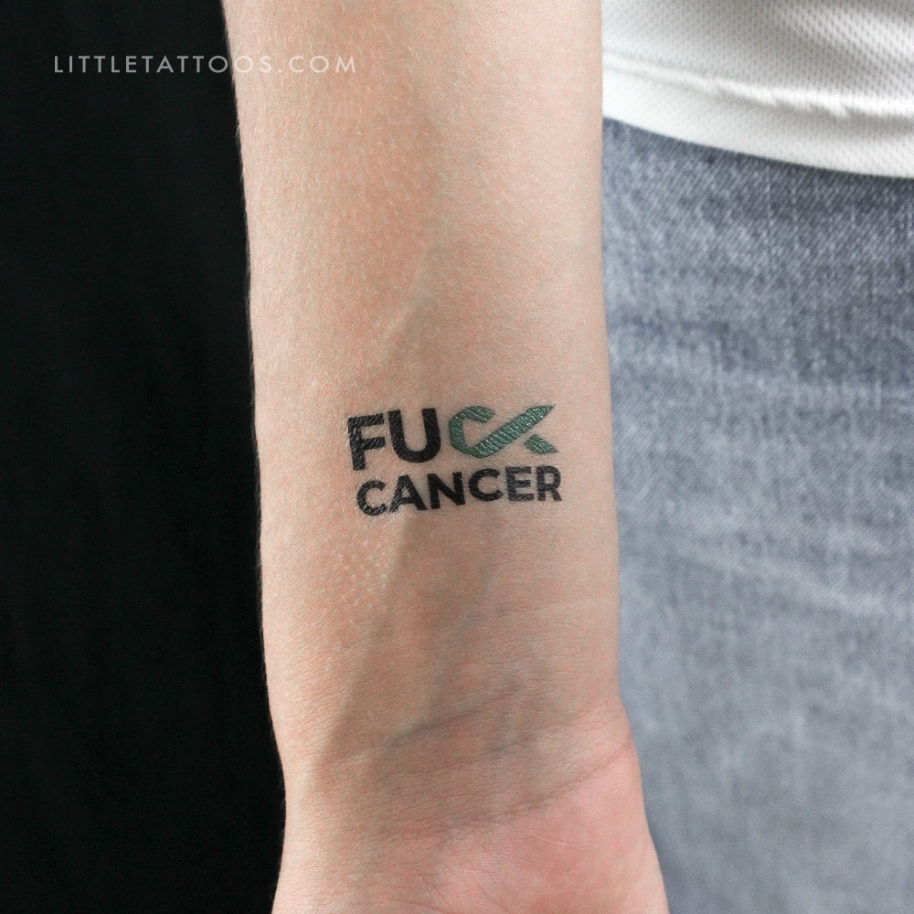 Tatuaje temporal "A la mierda el cáncer de útero" - Juego de 3