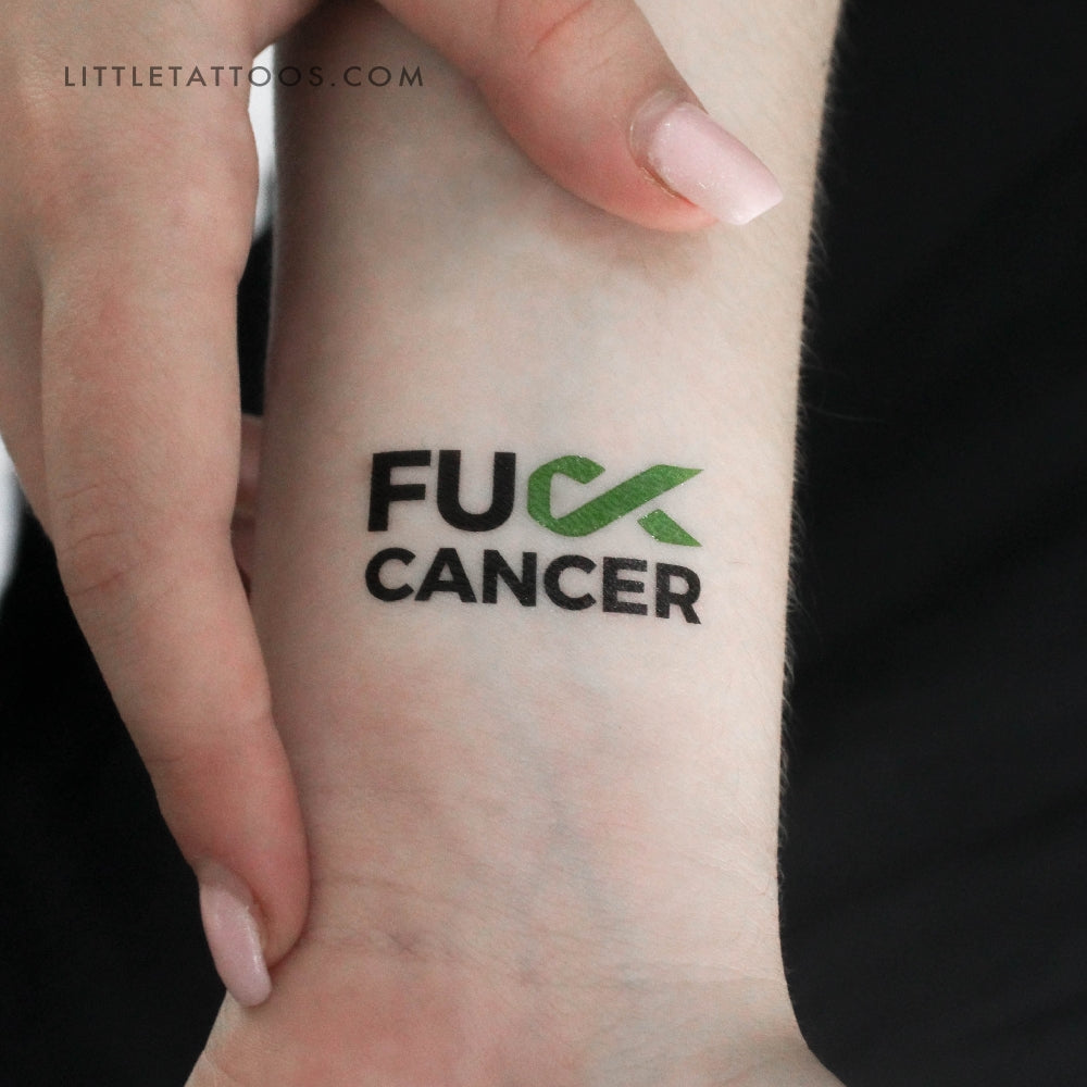 Tatuaje temporal "A la mierda con el cáncer de riñón" - Juego de 3