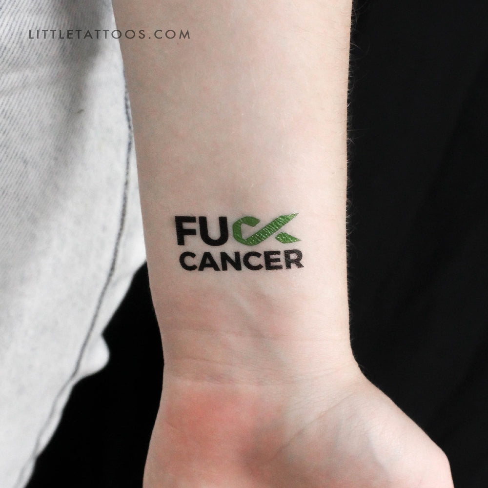 Fuck Kidney Cancer Temporary Tattoo - Set of 3