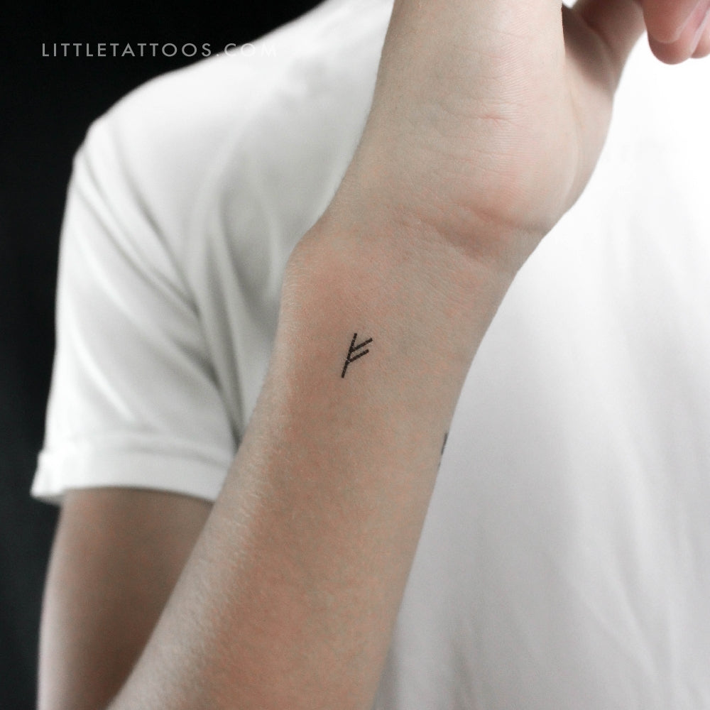 Tatuaje temporal de la runa Fehu (juego de 3)