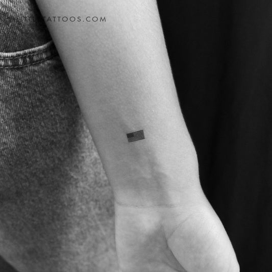 Tatuaje temporal pequeño de la bandera negra de EE. UU. (juego de 3)