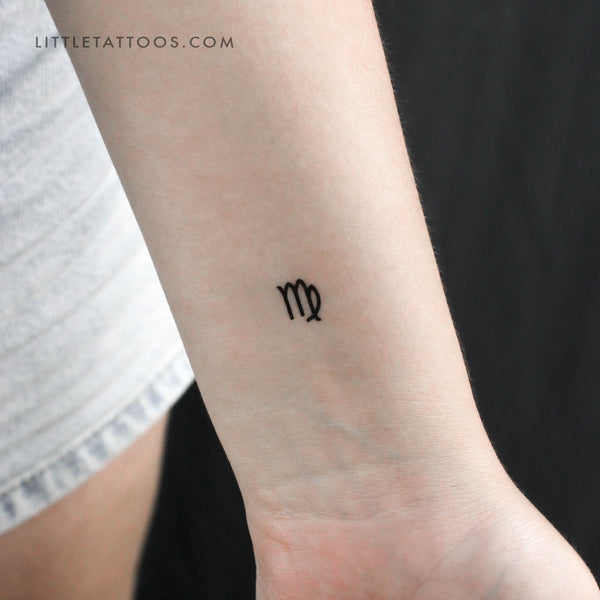 Virgo Zodiac Symbol Temporary Tattoo - Set of 3