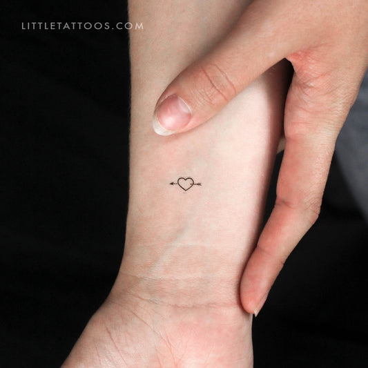 Tatuaje temporal de corazón y flecha (juego de 3)