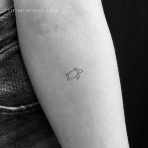 Single Line Turtle Temporary Tattoo - Set of 3