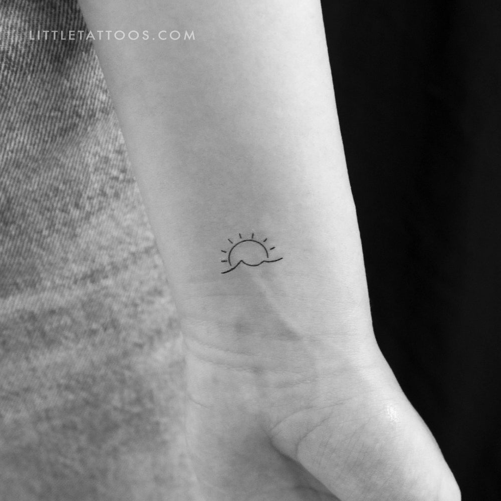 Tatuaje temporal de sol y mar (juego de 3)