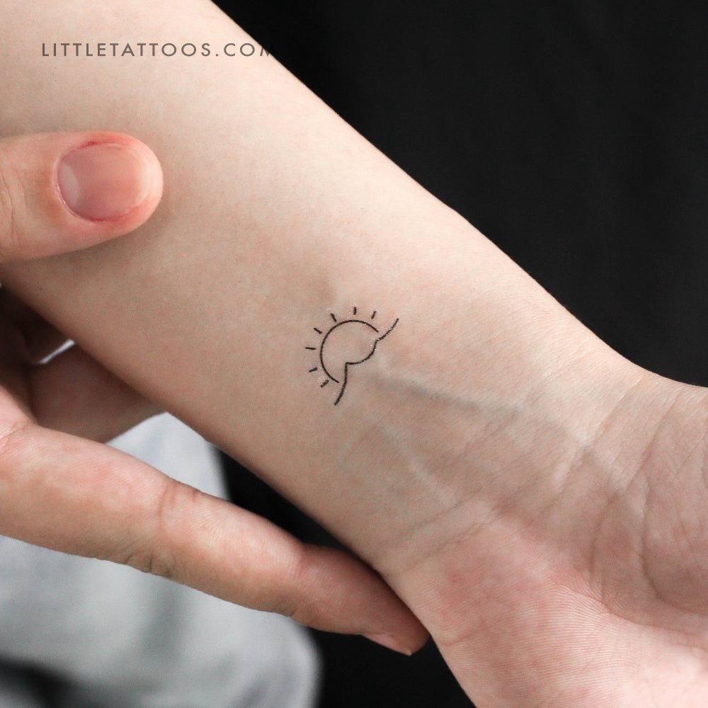 Tatuaje temporal de sol y mar (juego de 3)