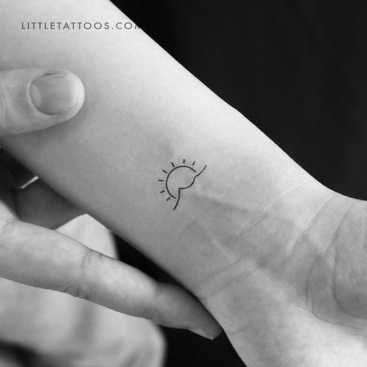 Tatuaje temporal de sol y mar (juego de 3)