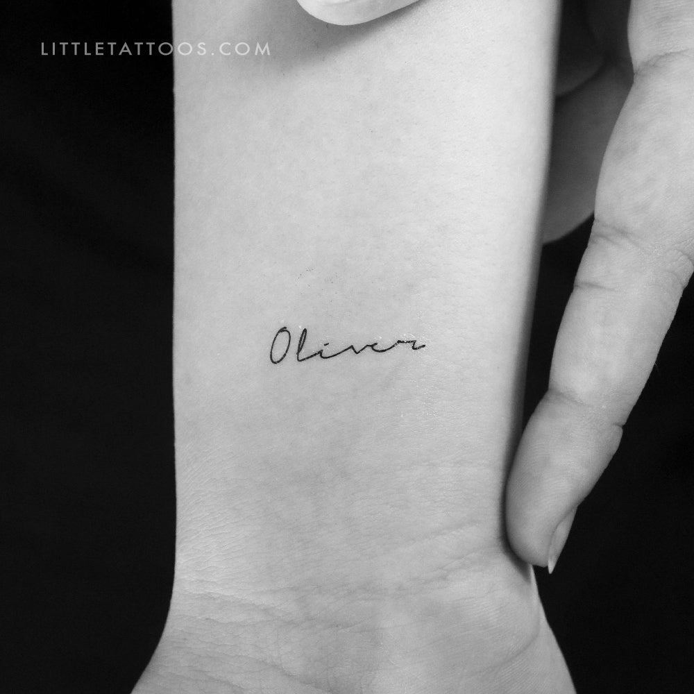 Handwritten Oliver Temporary Tattoo - Set of 3