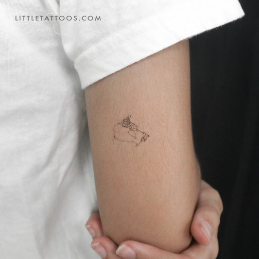 Tatuaje temporal del mapa de Canadá (juego de 3)