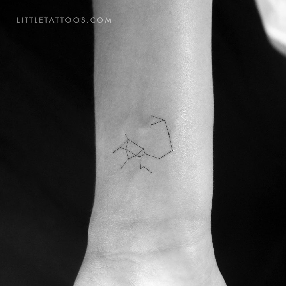 Tatuaje temporal pequeño de la constelación de Sagitario (juego de 3)
