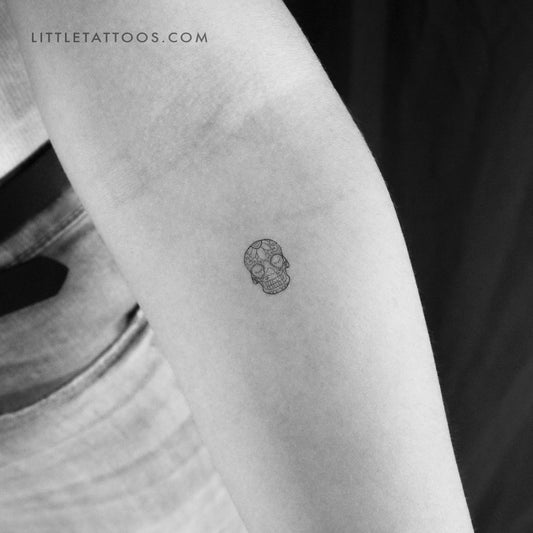 Tatuaje temporal de calavera de azúcar - Juego de 3