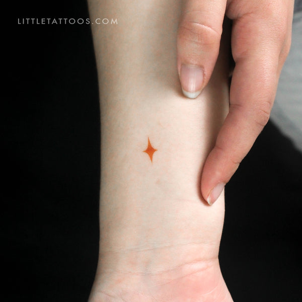 Tiny Yellow Star Temporary Tattoo - Set of 3