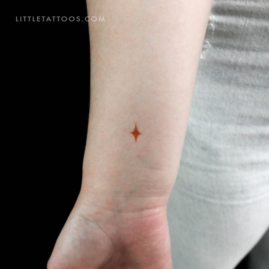 Tatuaje temporal de estrella amarilla diminuta - Juego de 3