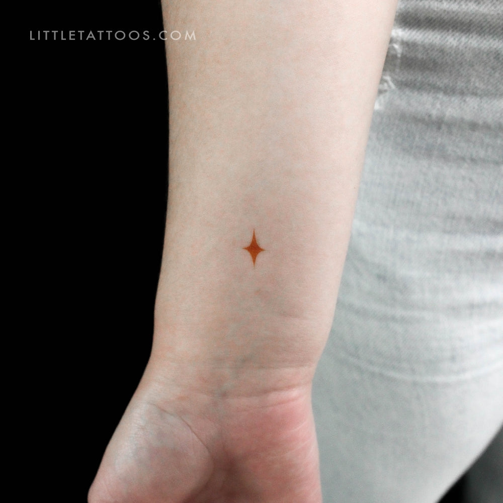 Tiny Yellow Star Temporary Tattoo - Set of 3