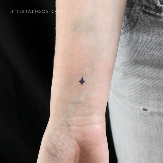 Tatuaje temporal de estrella azul diminuta - Juego de 3