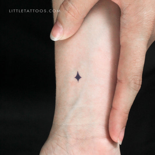 Tatuaje temporal de estrella azul diminuta - Juego de 3