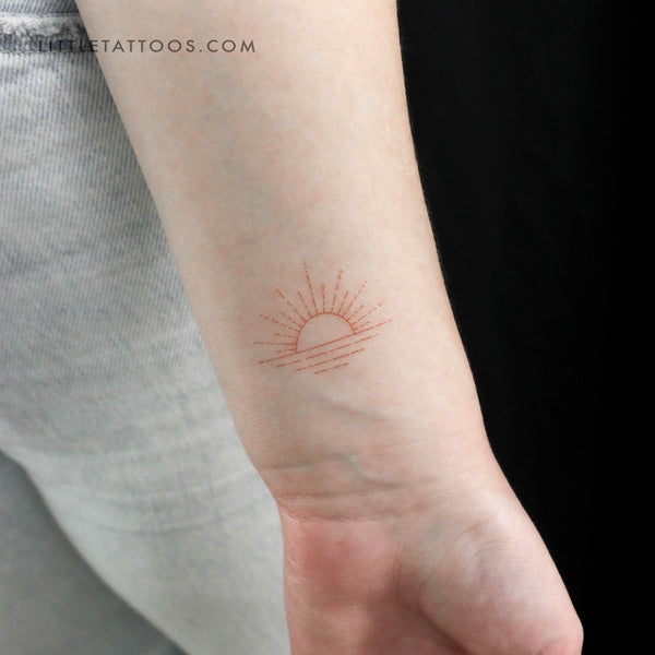 Sunset [Red] by Jakenowicz Temporary Tattoo - Set of 3