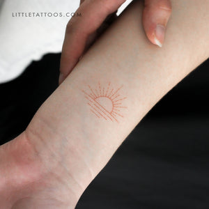 Sunset [Red] by Jakenowicz Temporary Tattoo - Set of 3