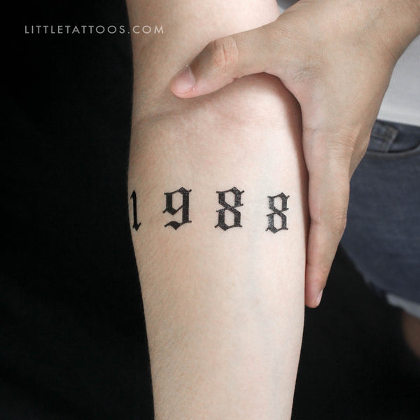 Rihanna's 1988 Birth Year Temporary Tattoo - Set of 3