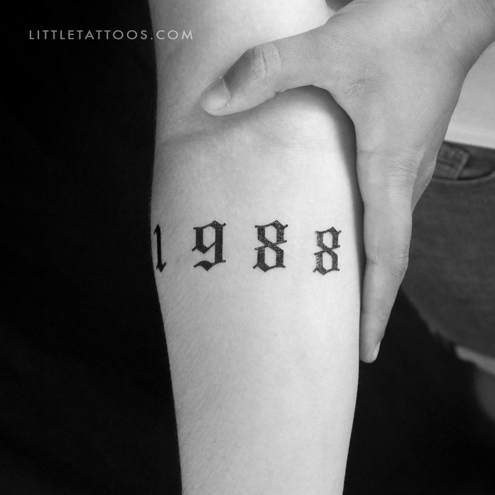 Tatuaje temporal del año de nacimiento de Rihanna, 1988 (juego de 3)