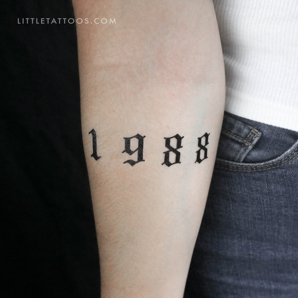 Tatuaje temporal del año de nacimiento de Rihanna, 1988 (juego de 3)