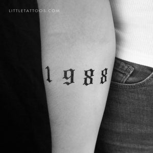 Rihanna's 1988 Birth Year Temporary Tattoo - Set of 3