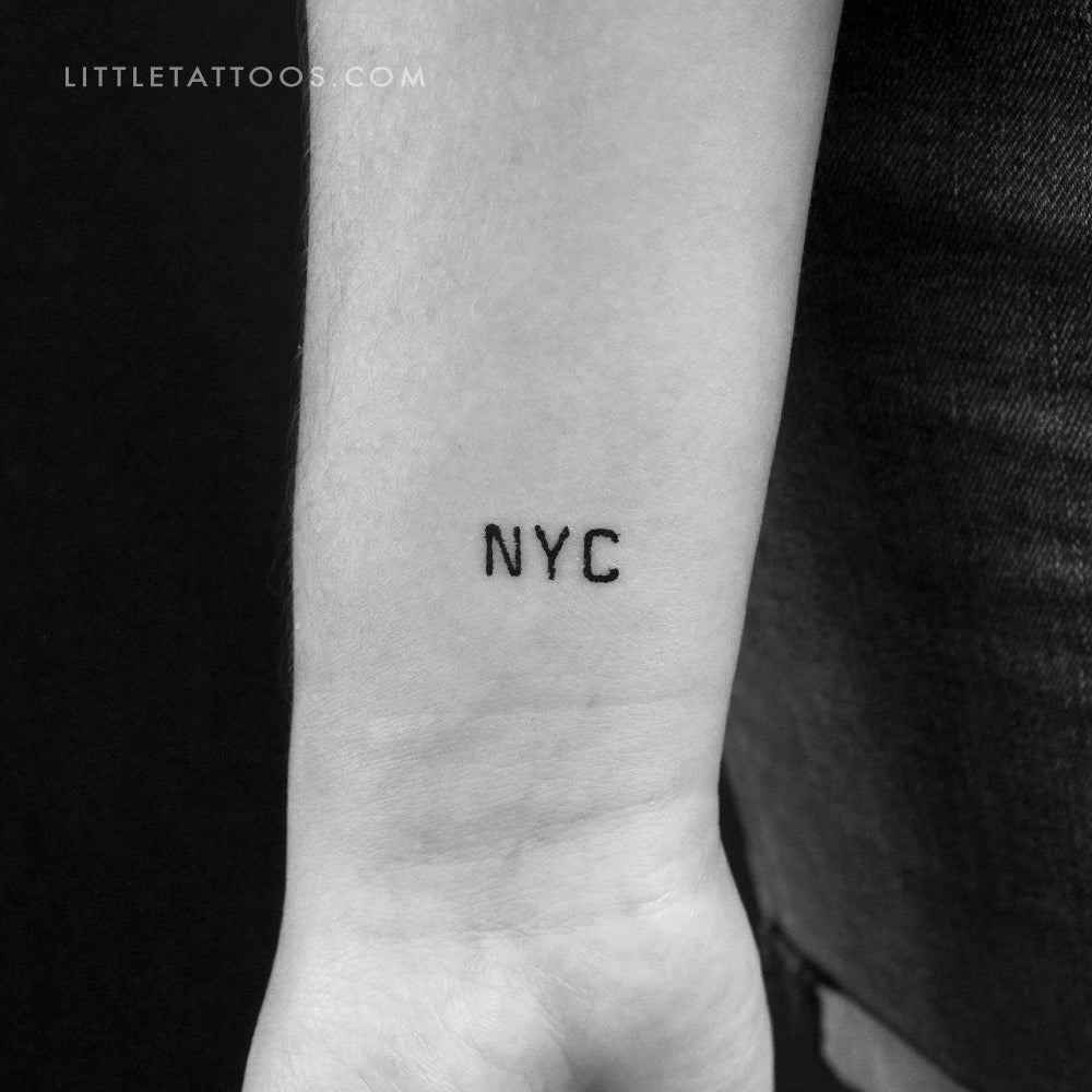 Tatuaje temporal de tipografía de máquina de escribir de Nueva York (juego de 3)