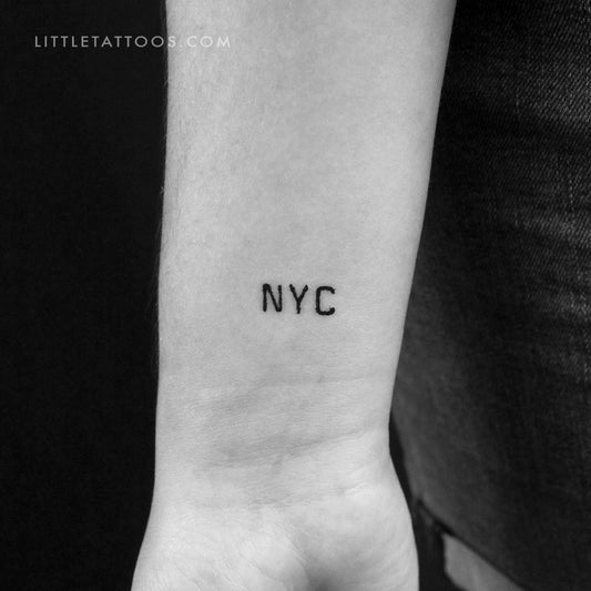 Tatuaje temporal de tipografía de máquina de escribir de Nueva York (juego de 3)