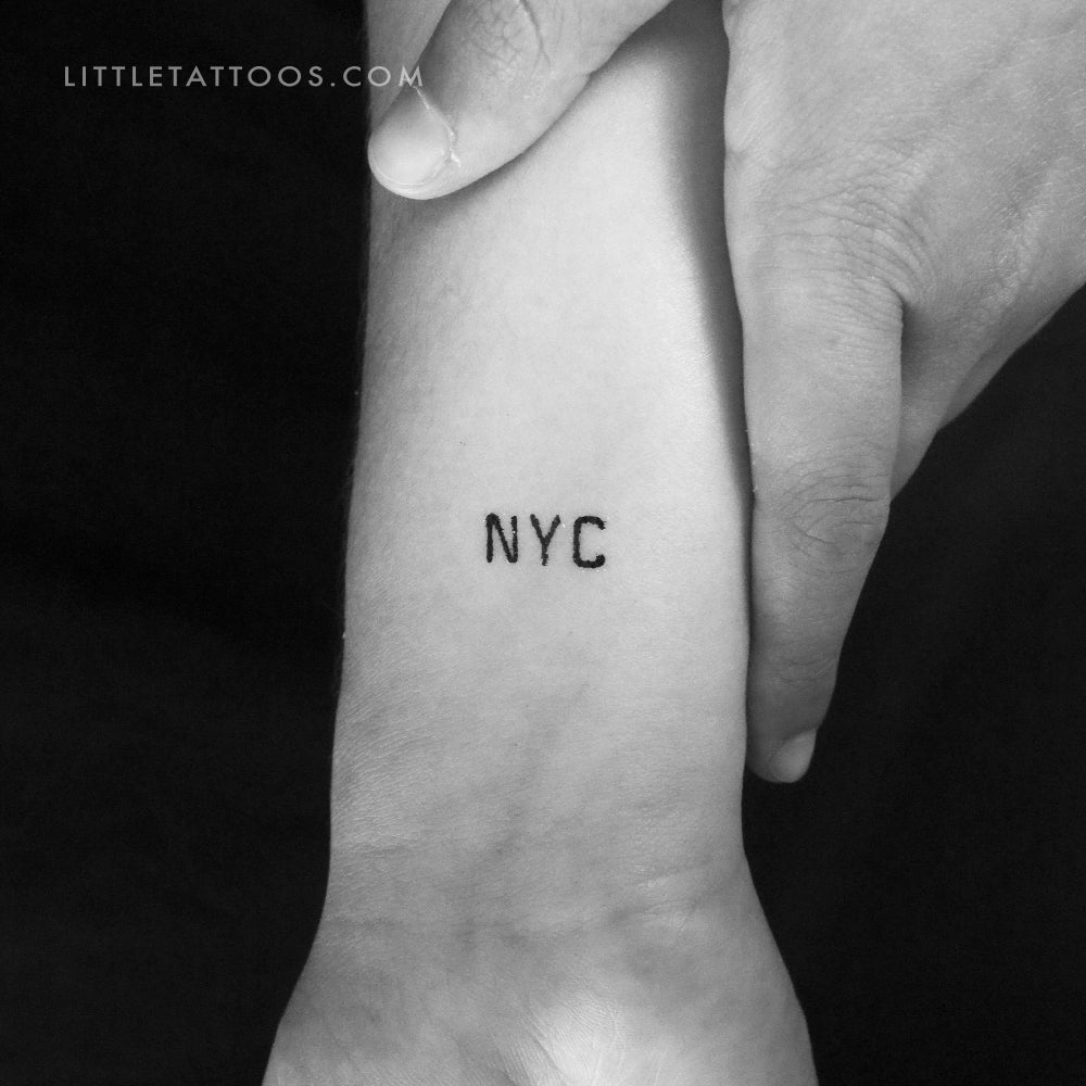 Tatuaje temporal de tipografía de máquina de escribir de Nueva York (juego de 3)