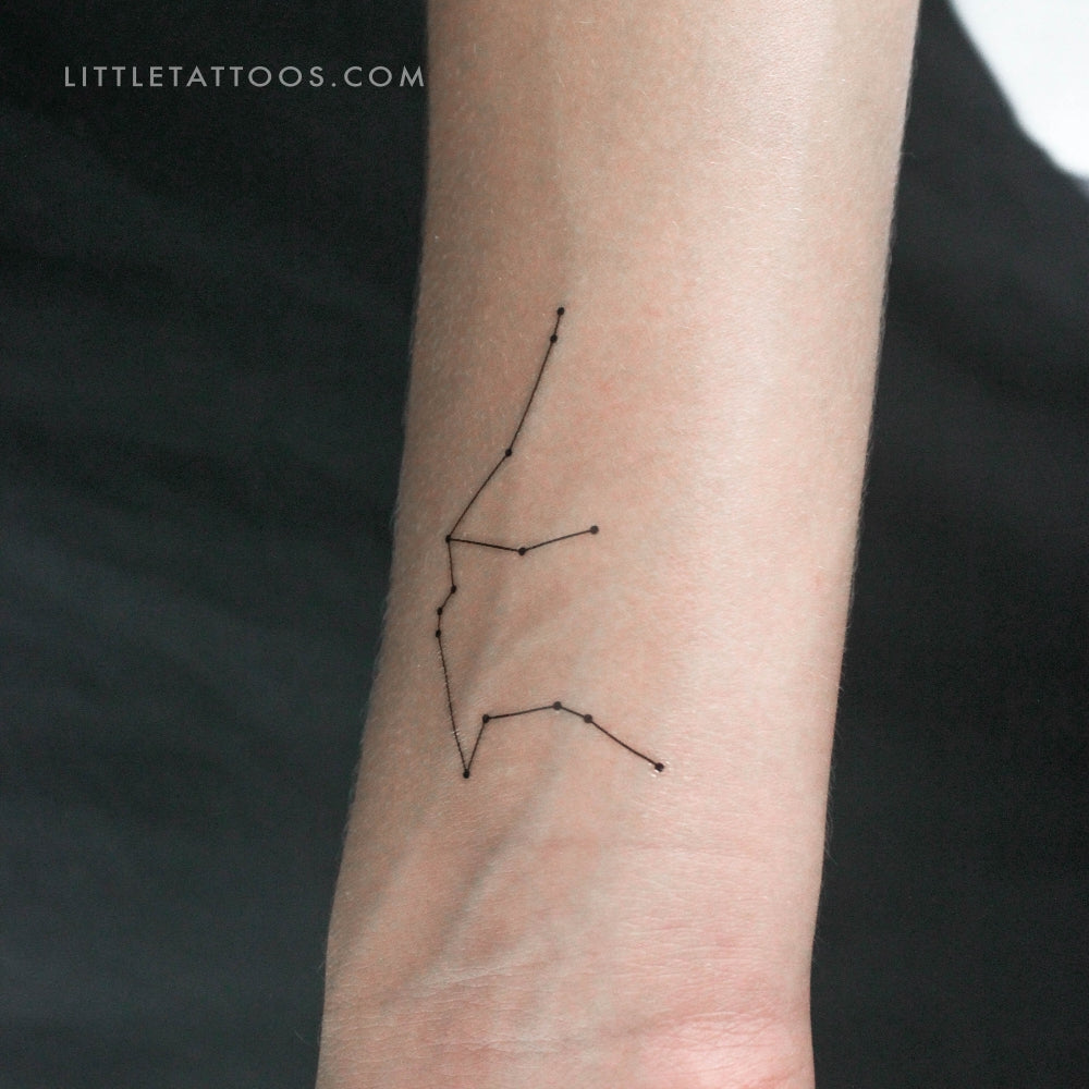 Tatuaje temporal de la constelación de Acuario - Juego de 3