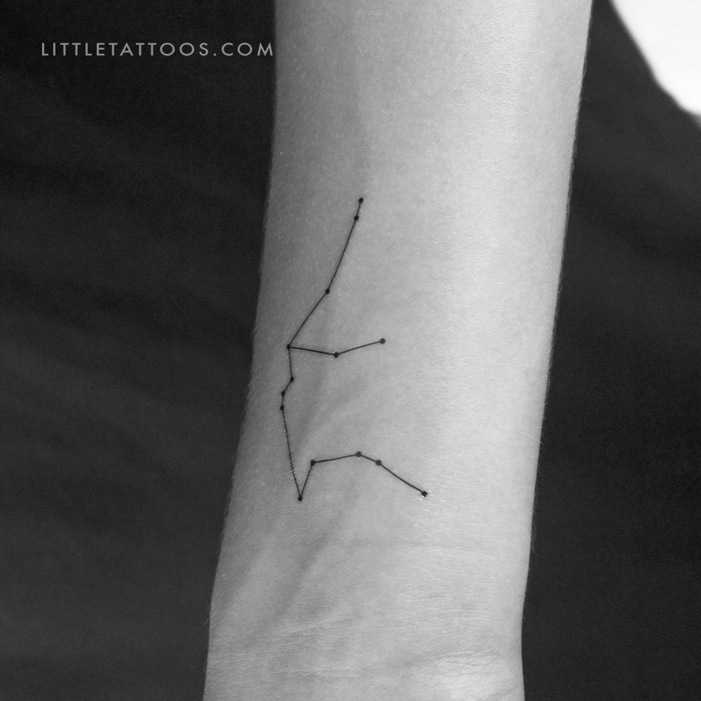 Tatuaje temporal de la constelación de Acuario - Juego de 3