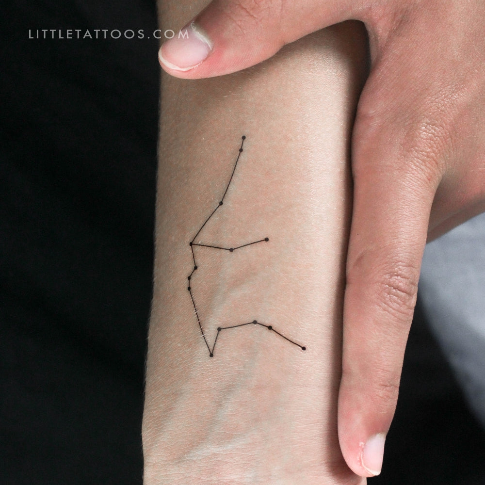Tatuaje temporal de la constelación de Acuario - Juego de 3