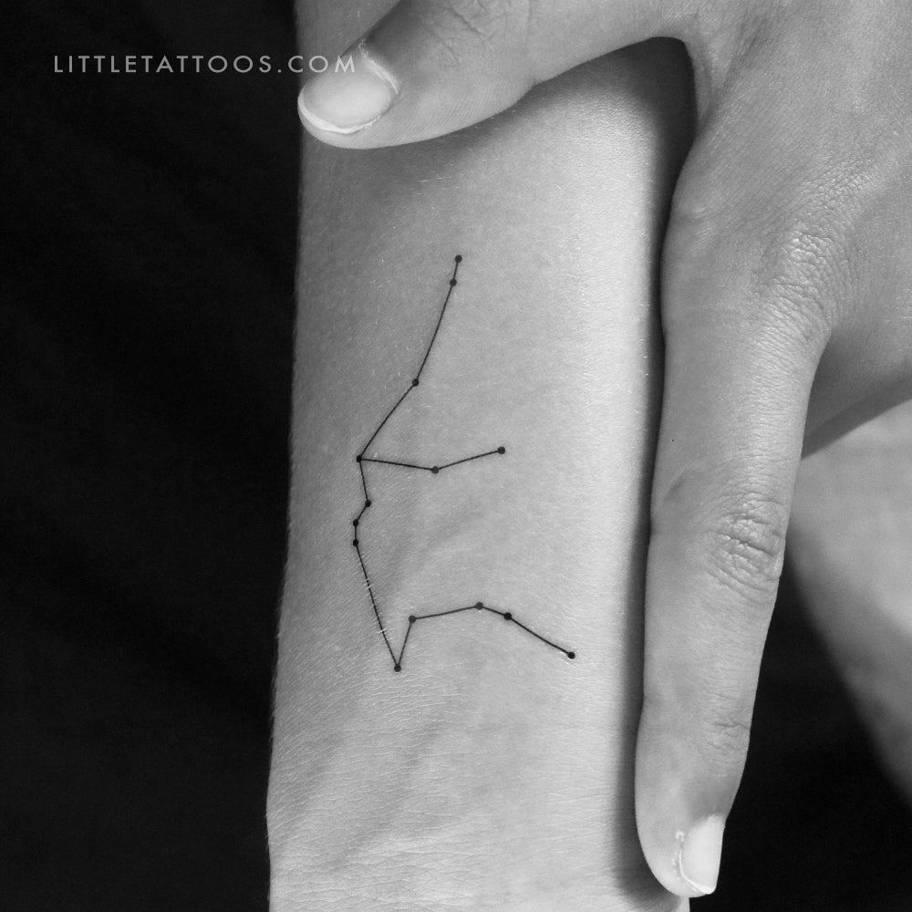 Tatuaje temporal de la constelación de Acuario - Juego de 3