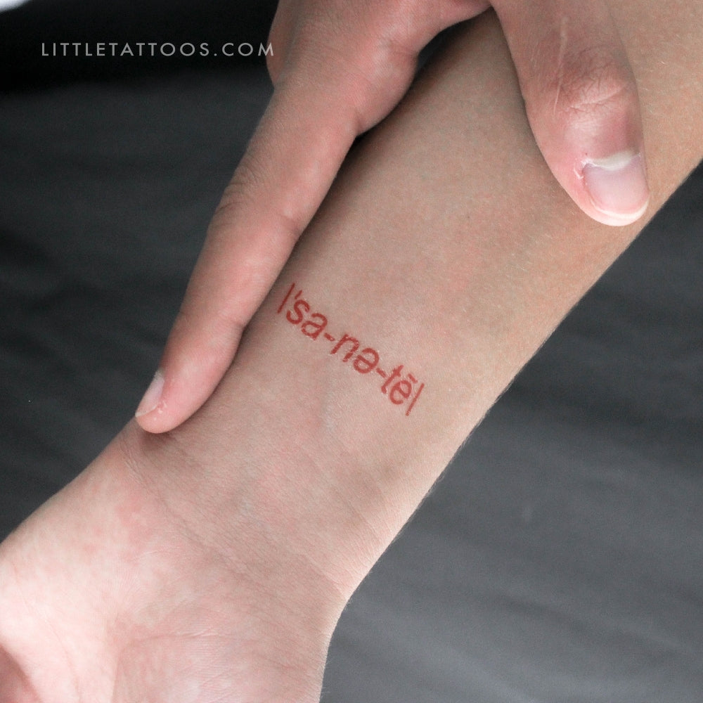 \ˈsa-nə-tē\ Tatuaje Temporal - Conjunto de 3