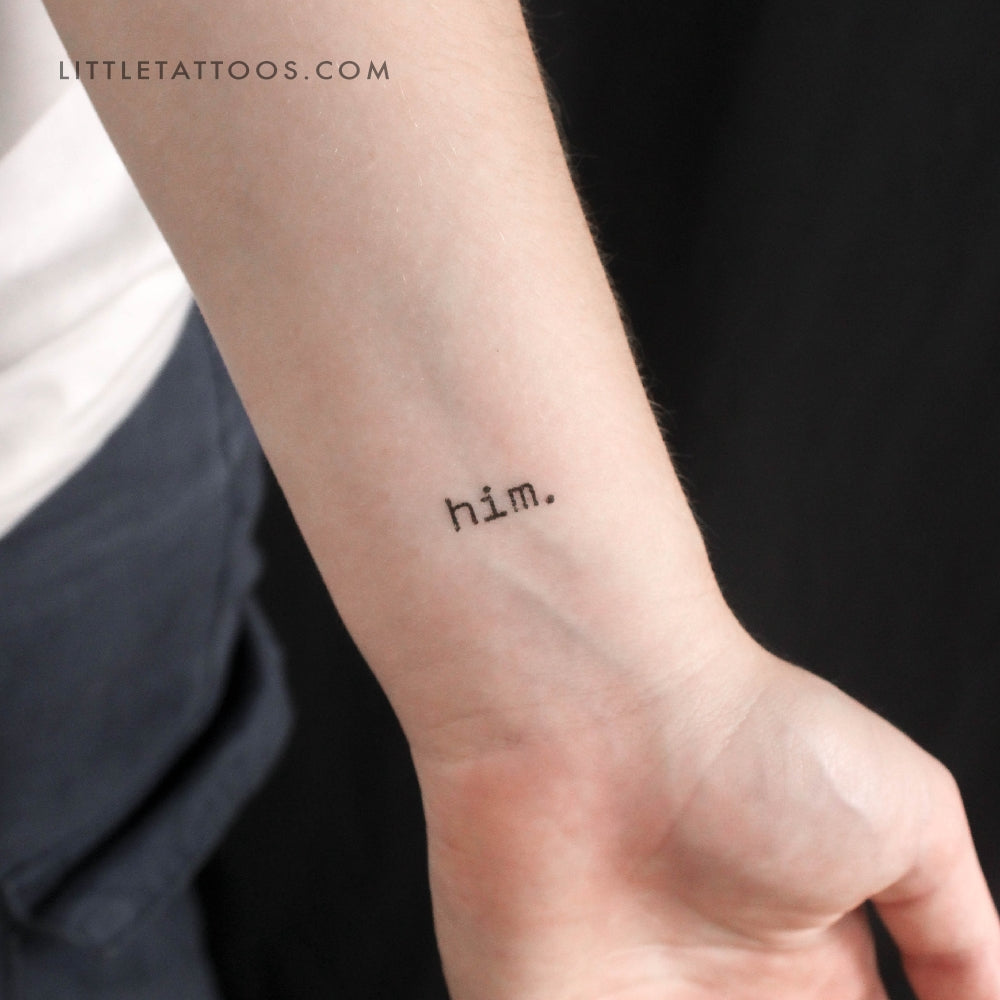 Tatuaje temporal "él" - Juego de 3