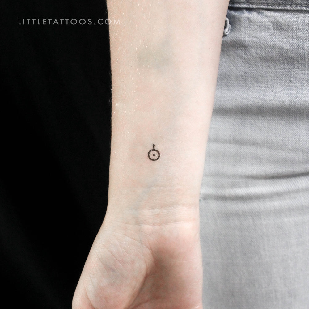 Tatuaje temporal del símbolo planetario de Urano (juego de 3)