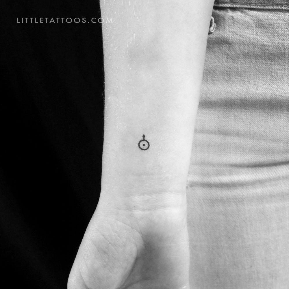 Tatuaje temporal del símbolo planetario de Urano (juego de 3)