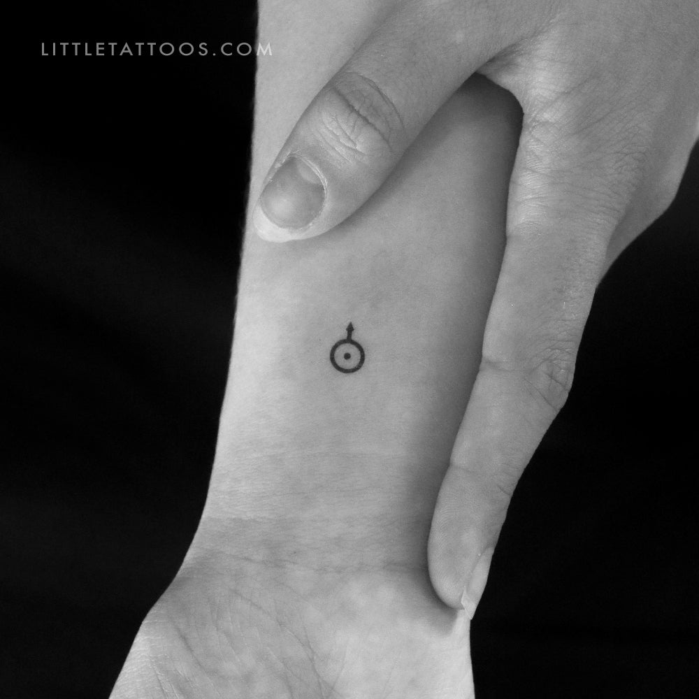 Tatuaje temporal del símbolo planetario de Urano (juego de 3)