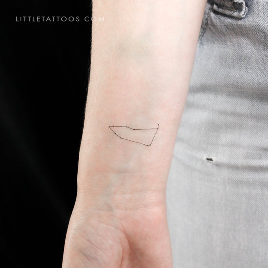 Tatuaje temporal pequeño de la constelación de Capricornio (juego de 3)