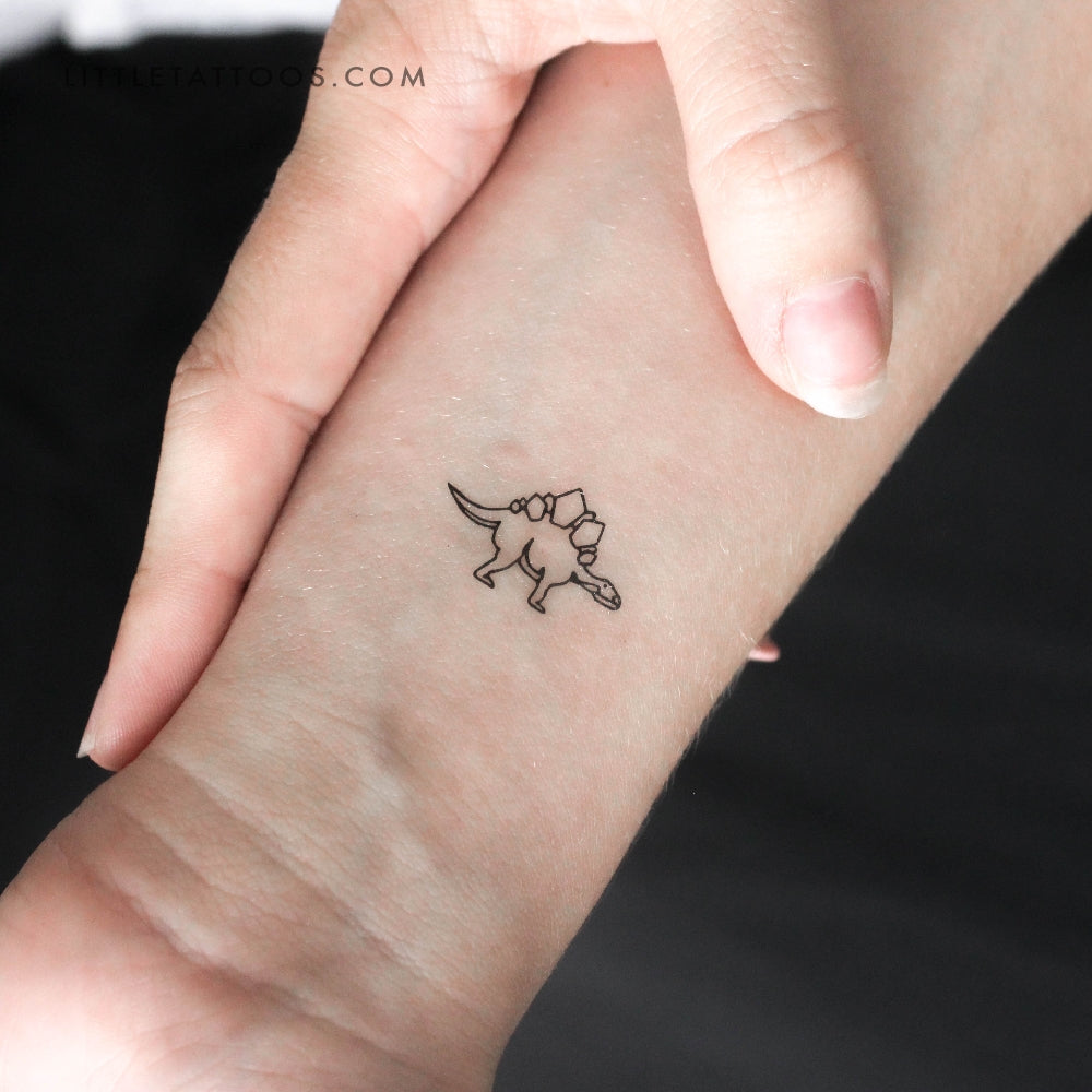 Tatuaje temporal de estegosaurio (juego de 3)