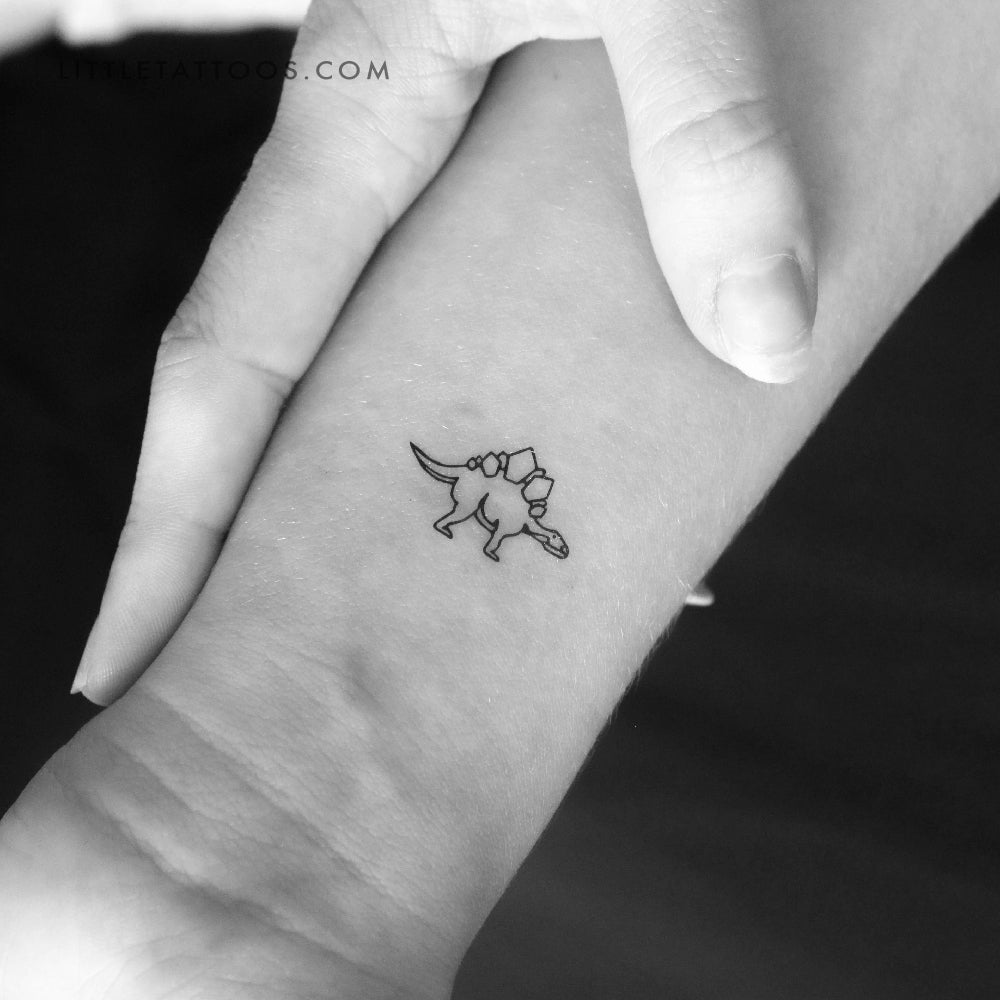 Tatuaje temporal de estegosaurio (juego de 3)