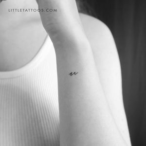 U Handwritten Letter Temporary Tattoo - Set of 3