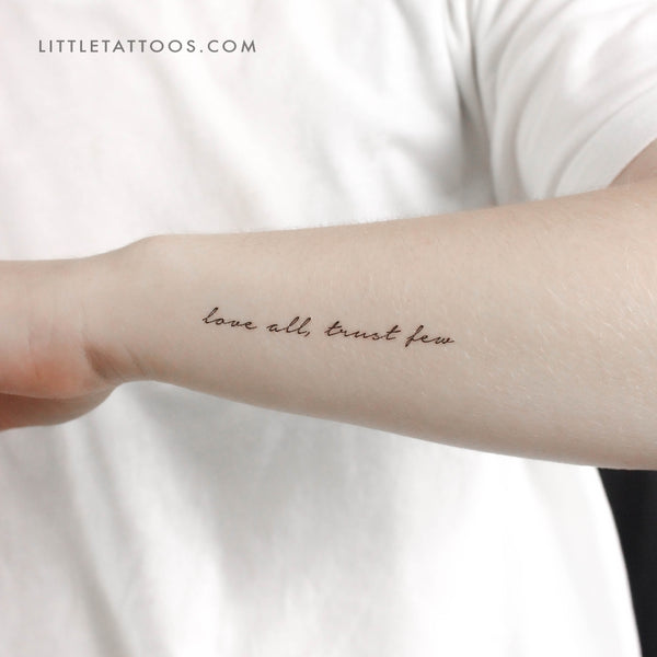 Love All Trust Few Temporary Tattoo - Set of 3