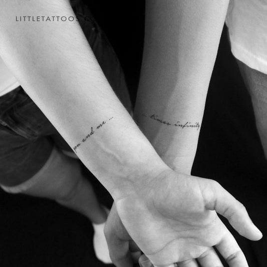 Tatuaje temporal de infinito "Tú y yo a juego" - Juego de 3 + 3