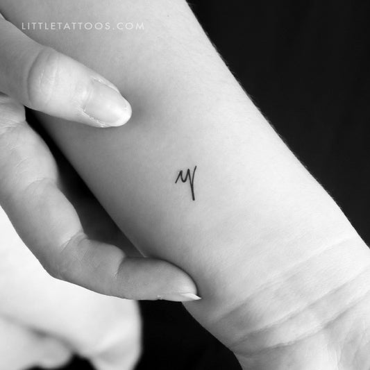 Tatuaje temporal de letra Y escrita a mano - Juego de 3