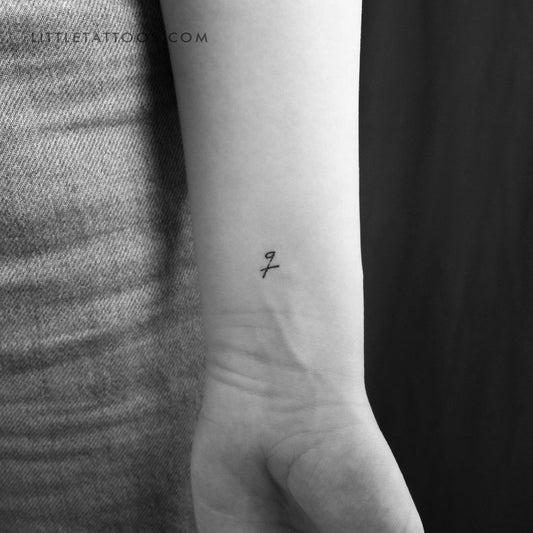 Q Handwritten Letter Temporary Tattoo - Set of 3