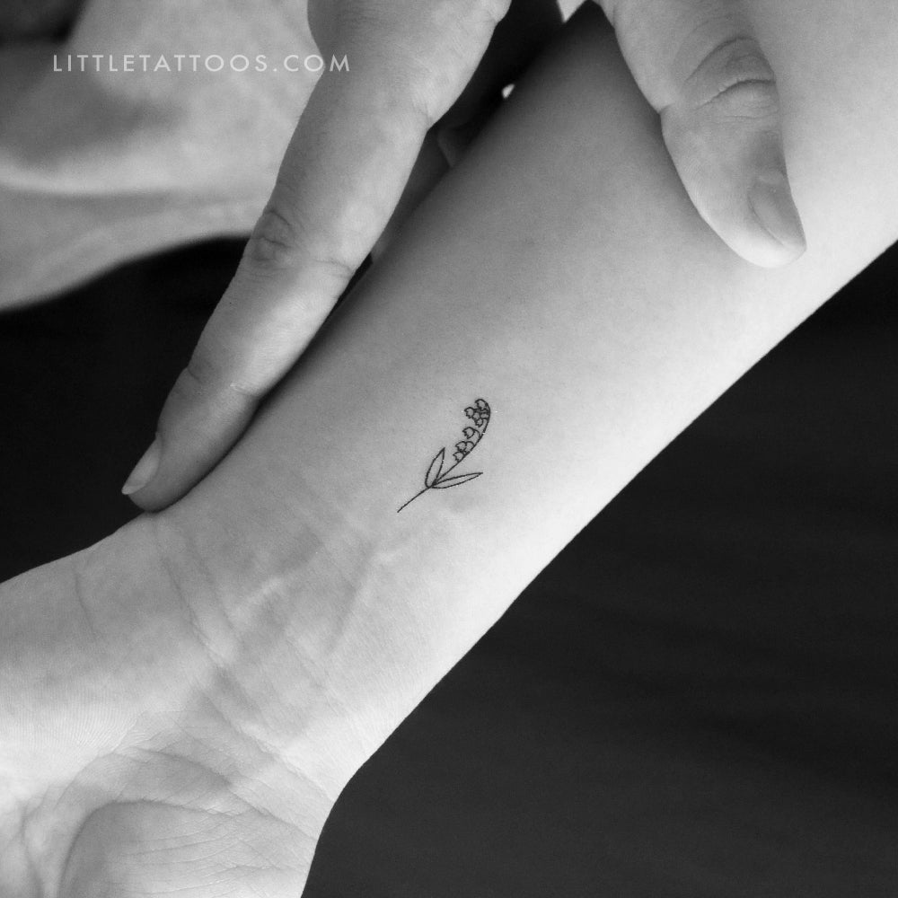 Minimalist Lily Of The Valley Temporary Tattoo