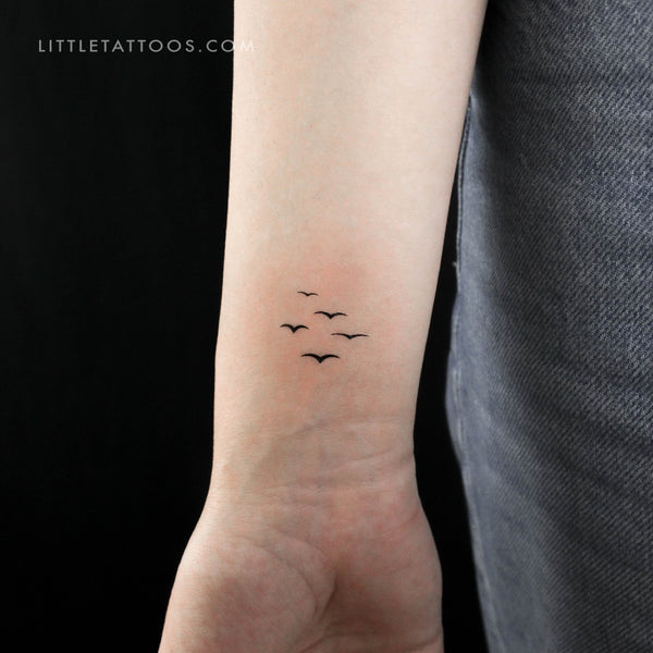 Flying Sea Birds Temporary Tattoo - Set of 3