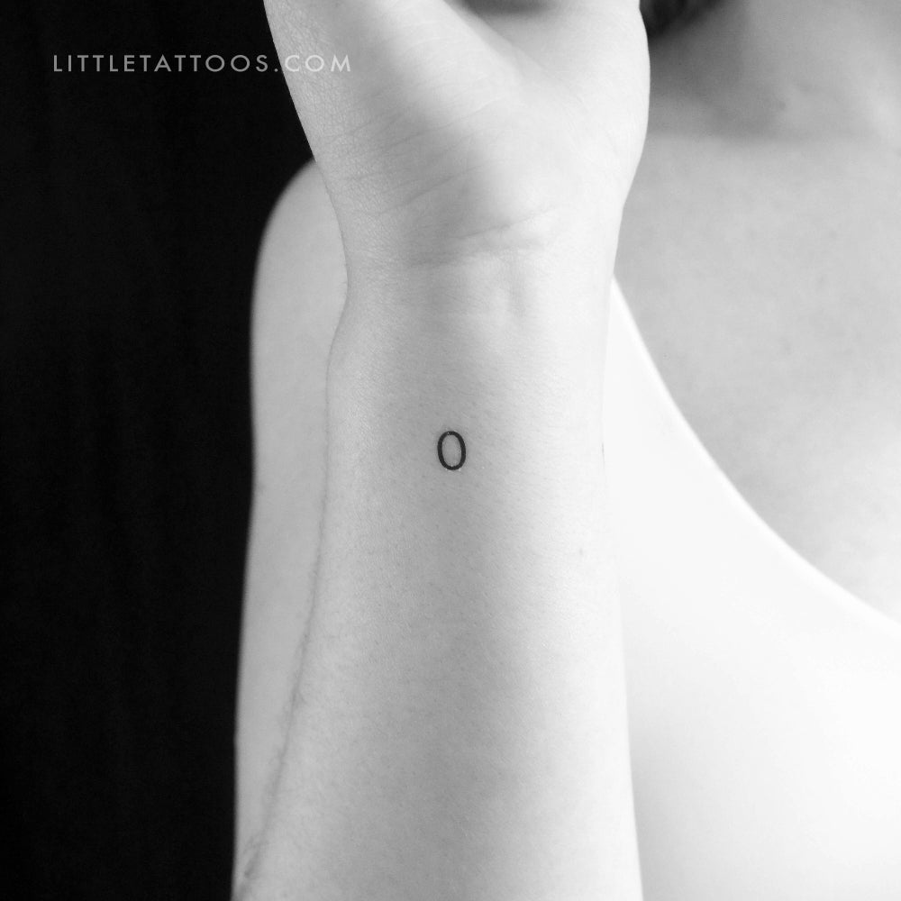 Tatuaje temporal de la letra O mayúscula de máquina de escribir (juego de 3)