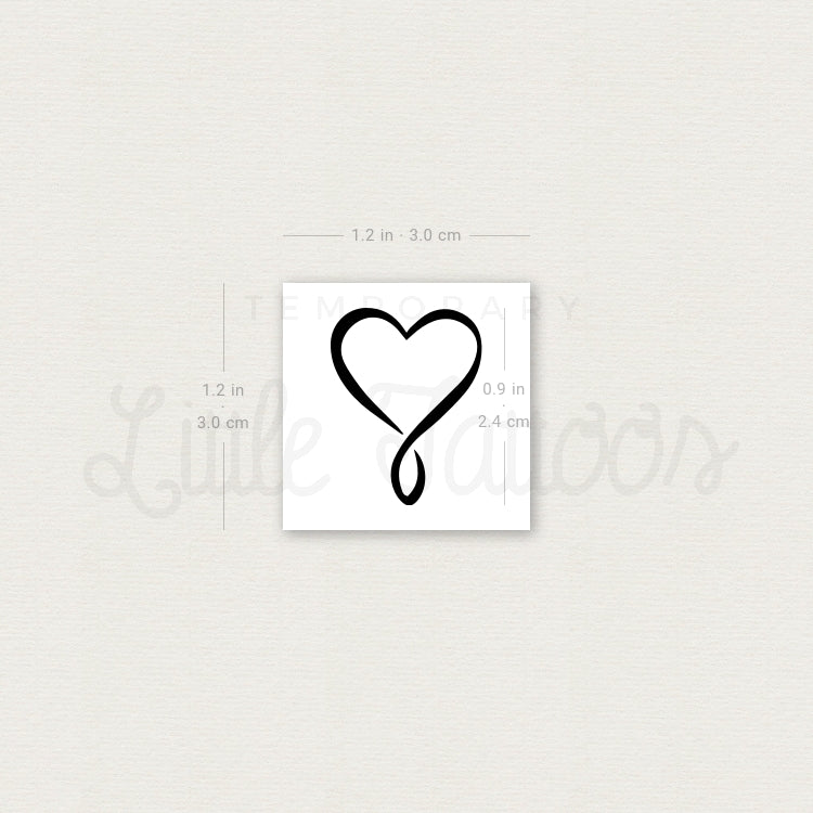 Infinity Heart Temporary Tattoo - Set of 3